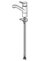 Einhebelmischer mit hoher Ausladung, in chromfarbenem Design. Armatur mit einem Hebel zur Steuerung von Wasserzufluss und Temperatur, passend für Küchenanwendungen von HANSA.